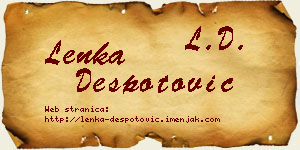 Lenka Despotović vizit kartica
